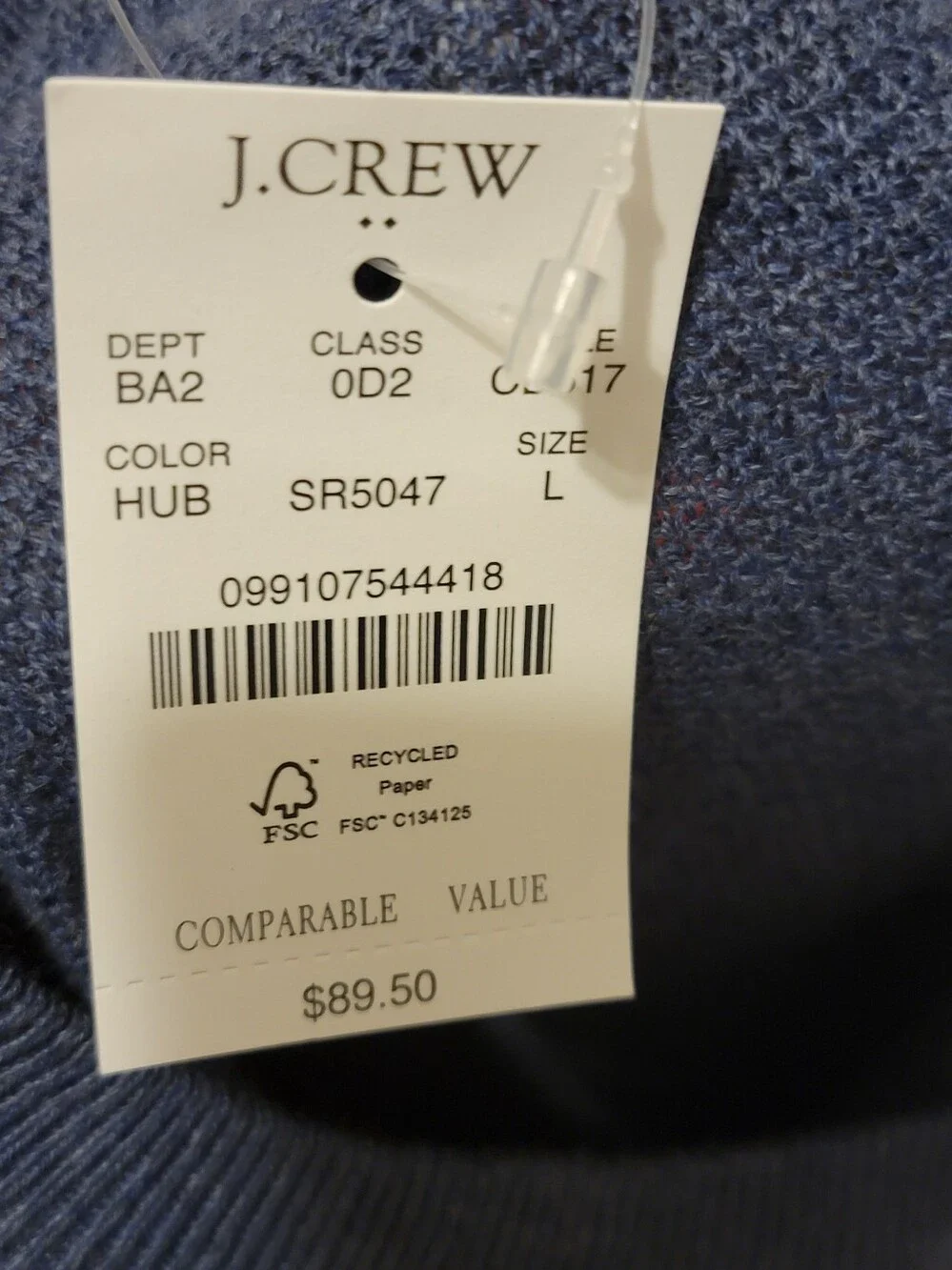 J. Crew Men's Navy Crewneck Sweater